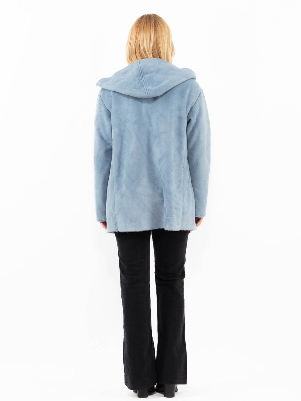 Vintage 00's Women Faux Sheepskin Jacket in BlueA0208