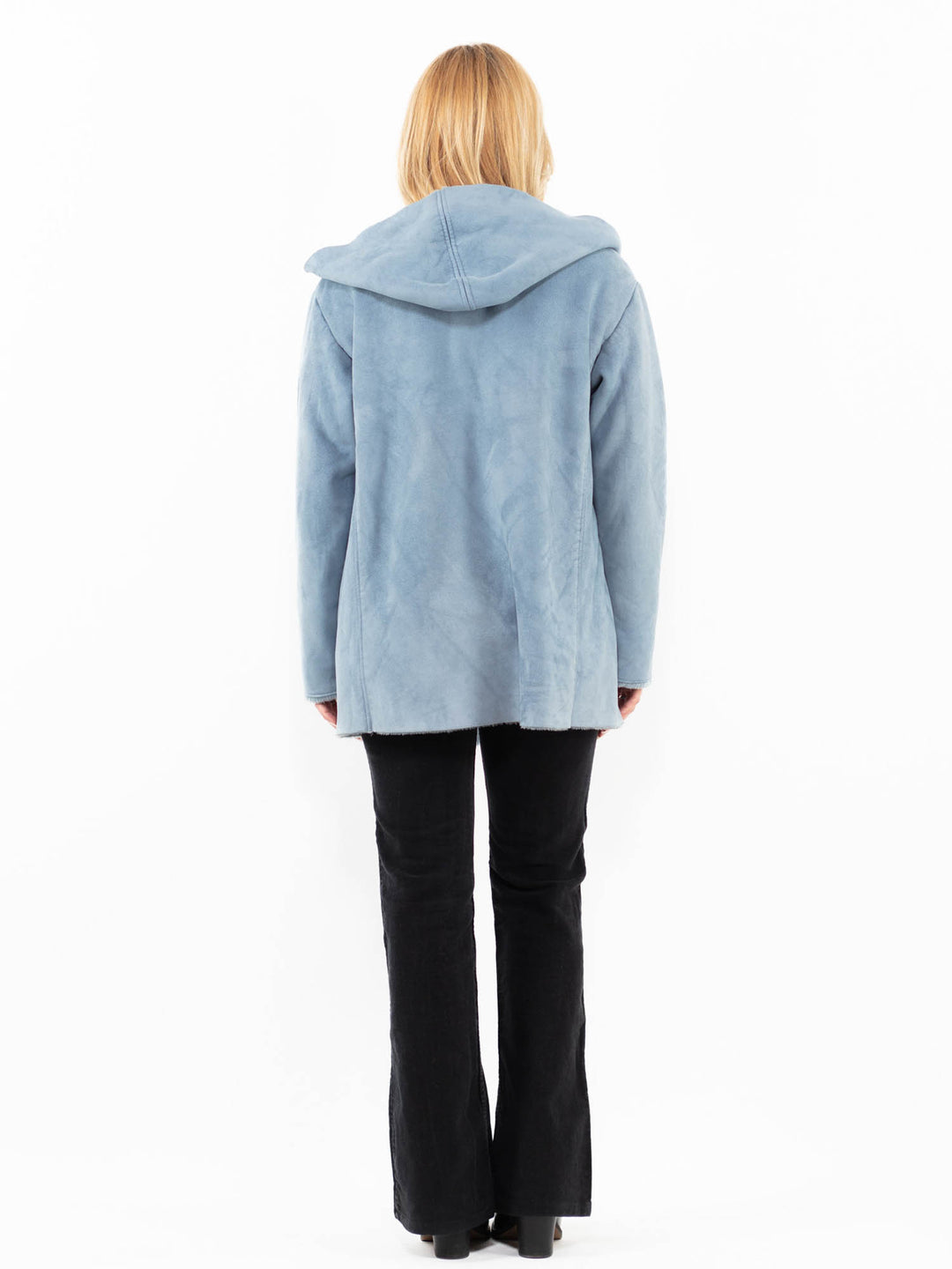 Vintage 00's Women Faux Sheepskin Jacket in BlueA0208