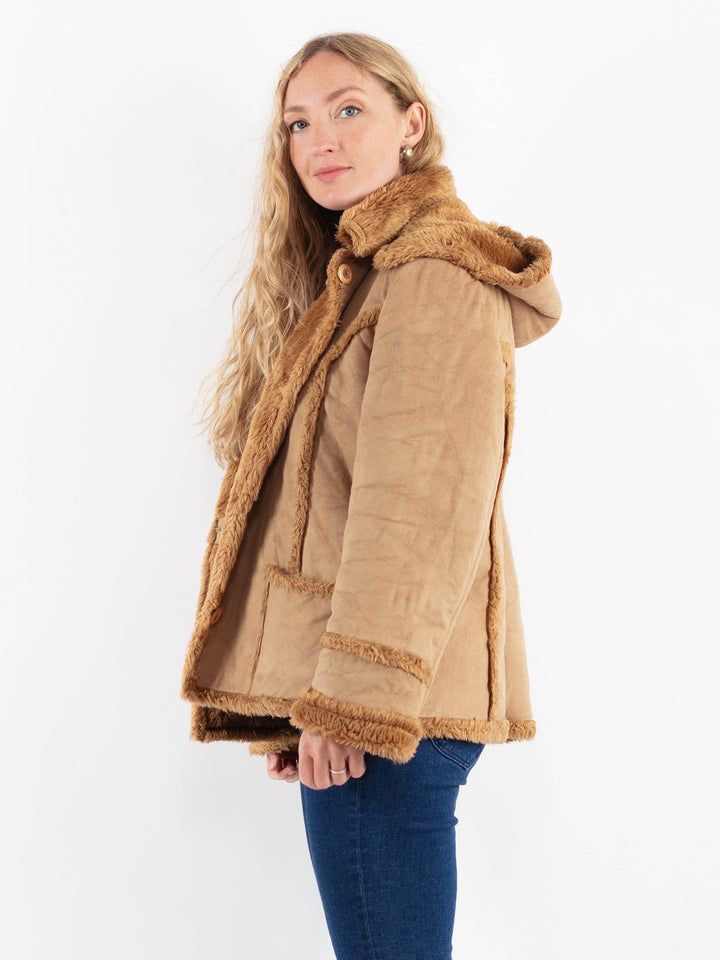 Vintage 00's Women Faux Sheepskin in BeigeV9915