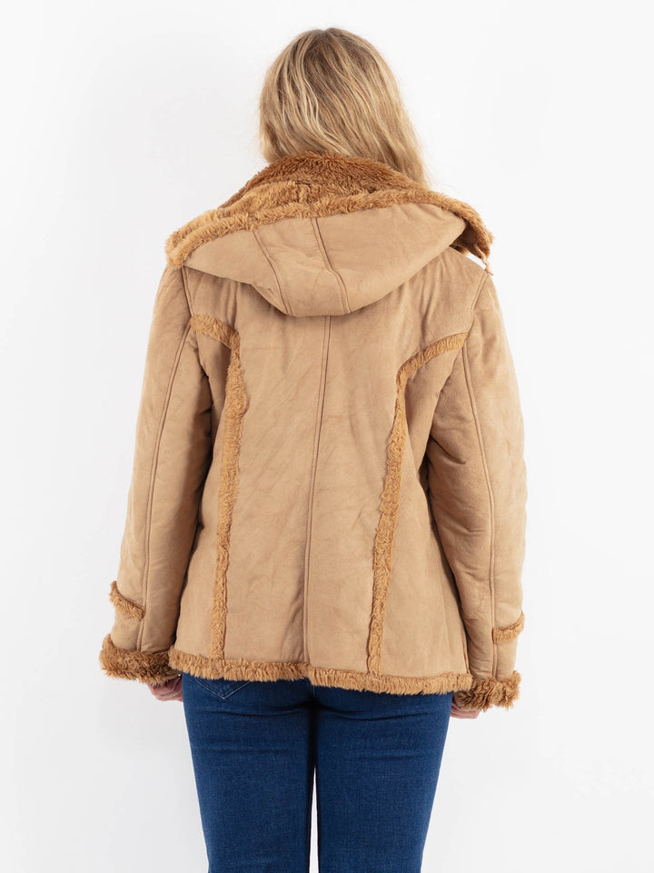 Vintage 00's Women Faux Sheepskin in BeigeV9915