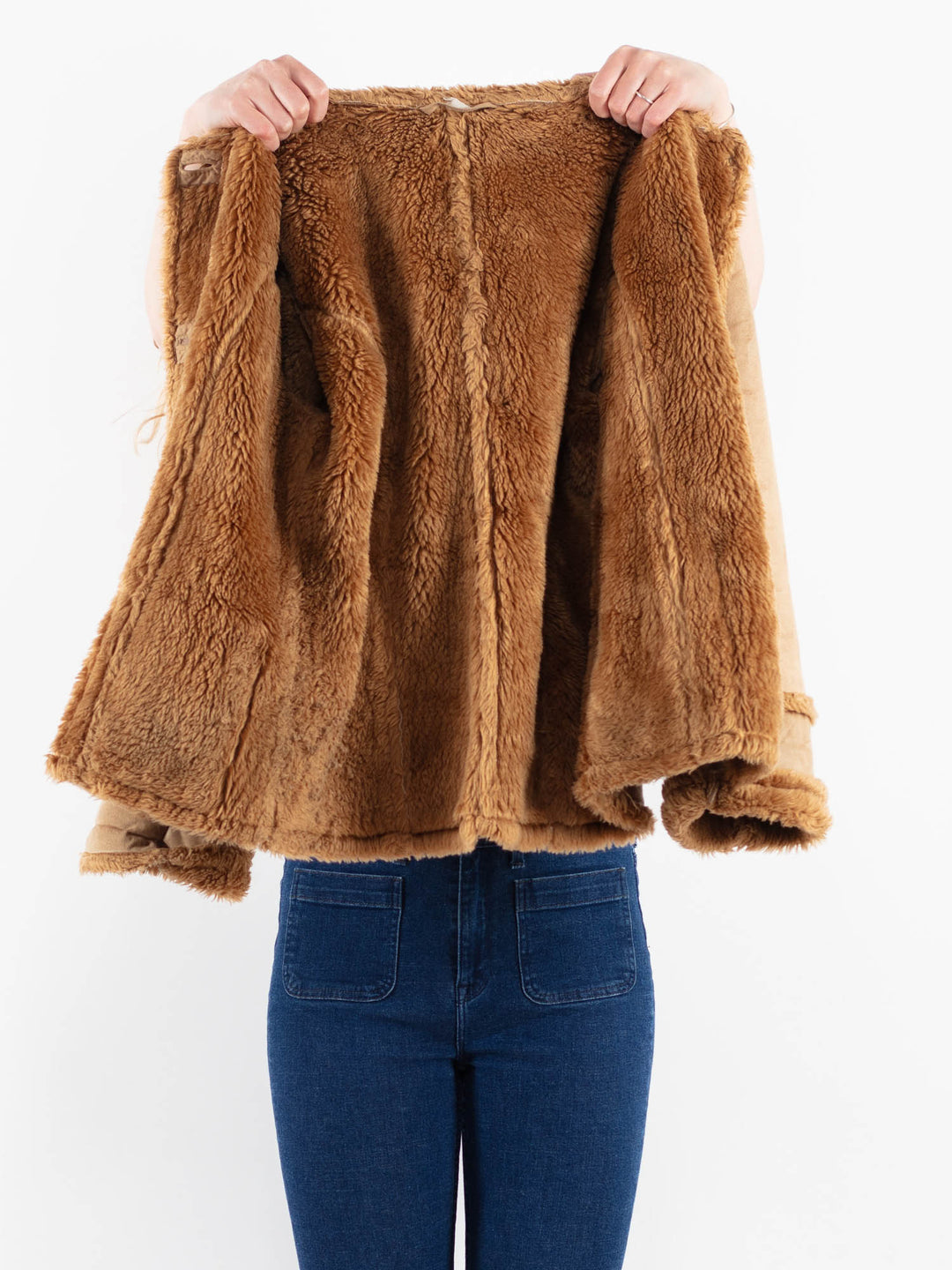 Vintage 00's Women Faux Sheepskin in BeigeV9915