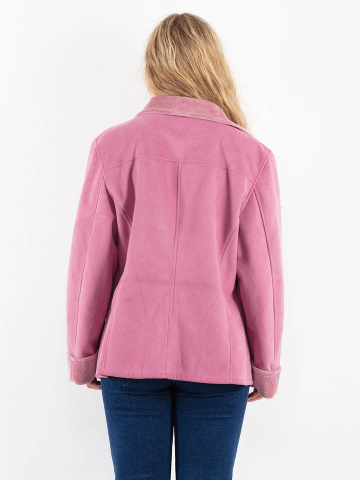 Vintage 00's Women Faux Sheepskin Jacket in PinkV9921