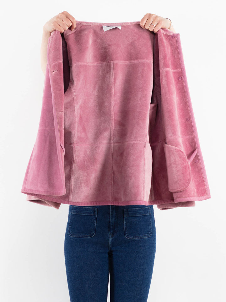 Vintage 00's Women Faux Sheepskin Jacket in PinkV9921