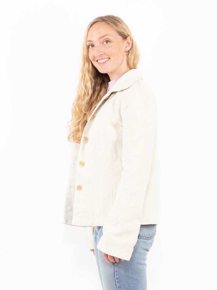 Vintage 00's Women Suede Sherpa Jacket in WhiteA0550