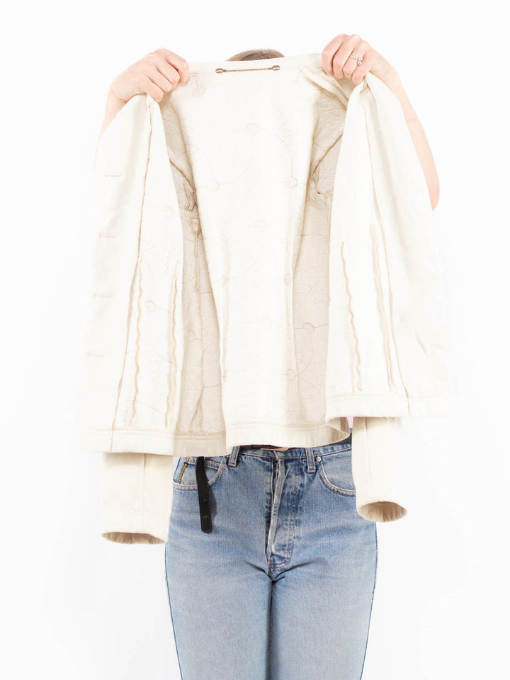 Vintage 00's Women Suede Sherpa Jacket in WhiteA0550