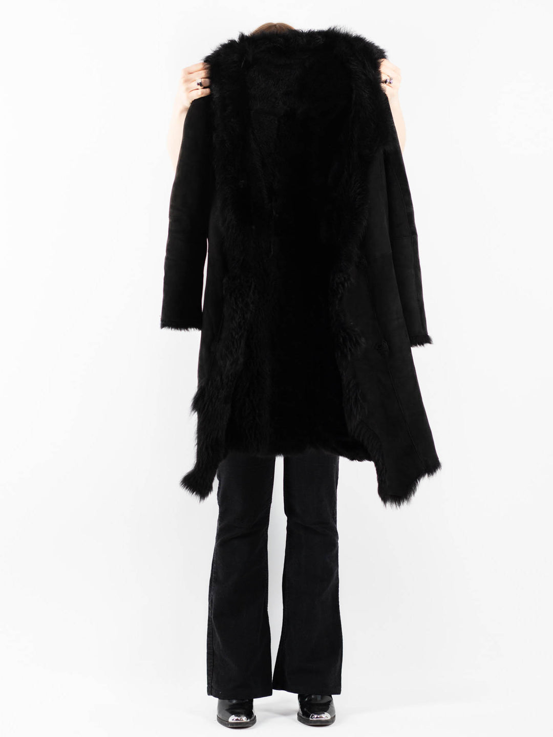 Vintage 00's Women Sheepskin in BlackV9742