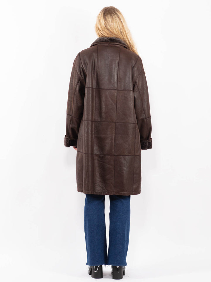 Vintage 00's Women Sheepskin Coat in BrownA0348