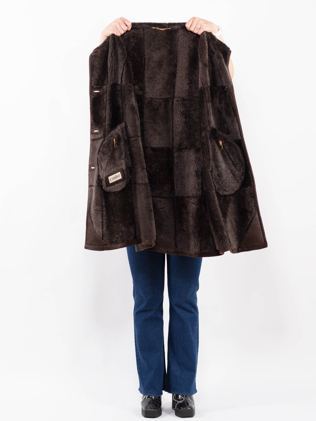 Vintage 00's Women Sheepskin Coat in BrownA0348