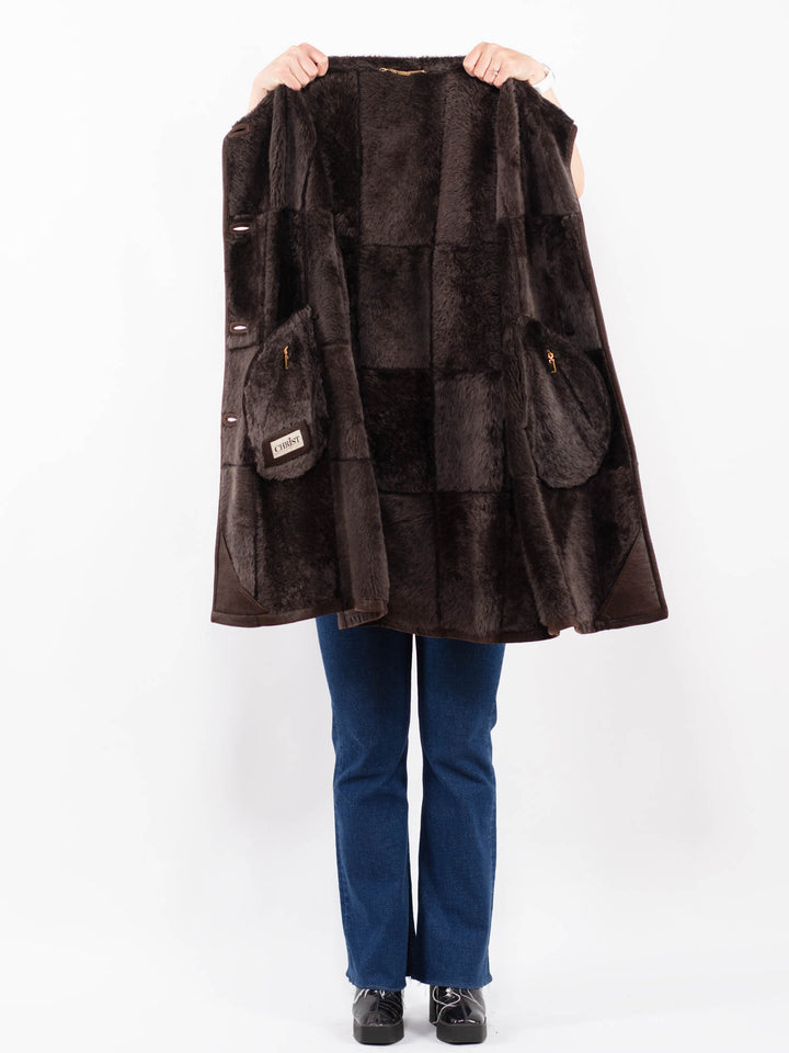 Vintage 00's Women Sheepskin Coat in BrownA0348