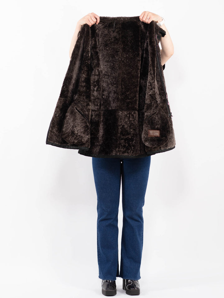 Vintage 00's Women Sheepskin Coat in BlackA0349