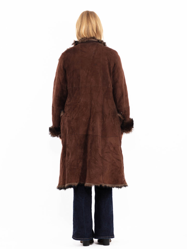 Vintage 00's Penny Lane Sheepskin Coat in Brown