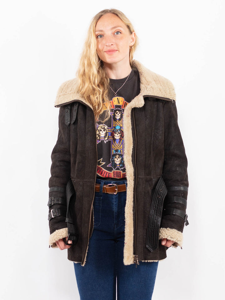 Vintage 00's Women Sheepskin in BrownA0447