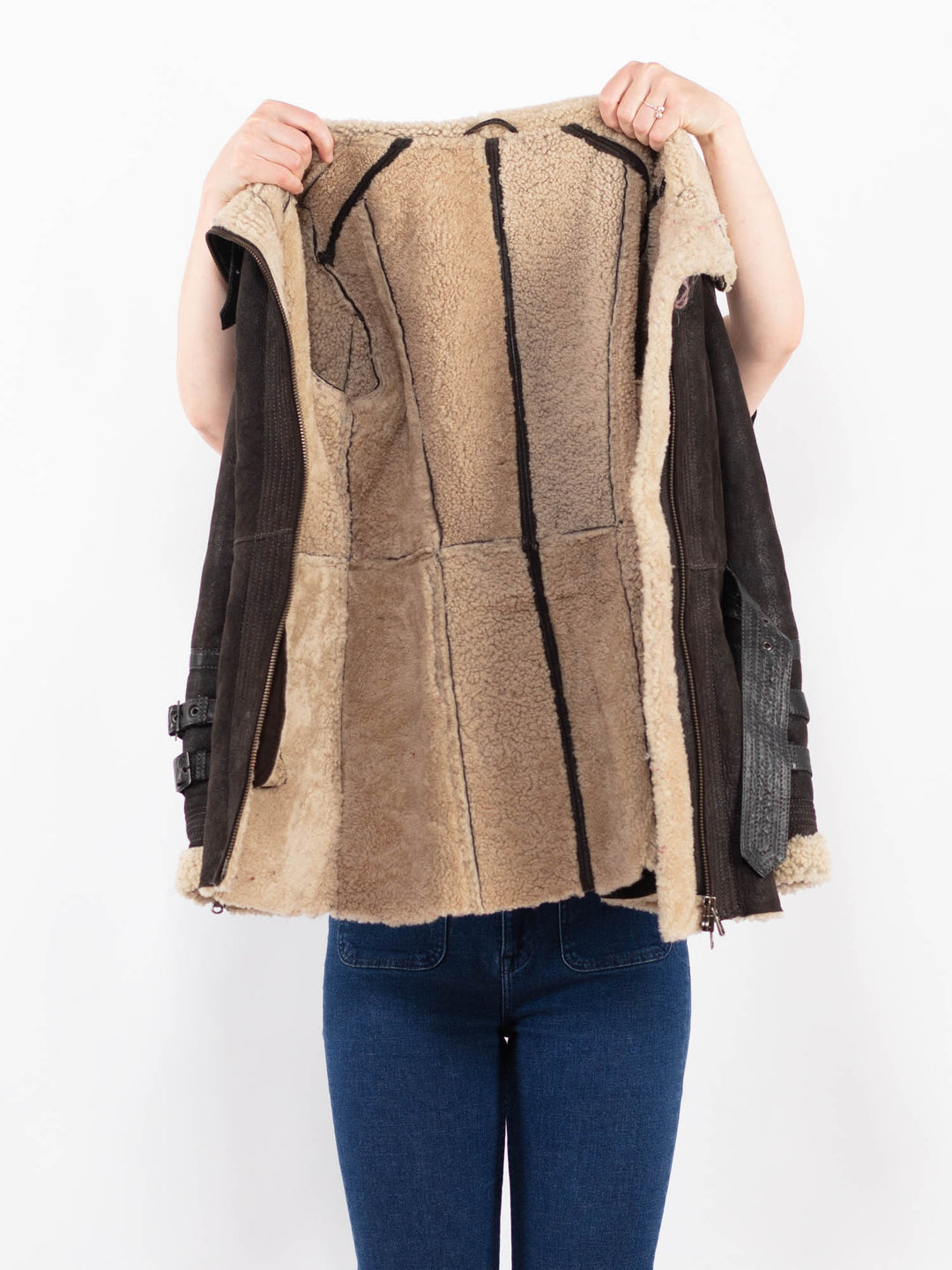 Vintage 00's Women Sheepskin in BrownA0447