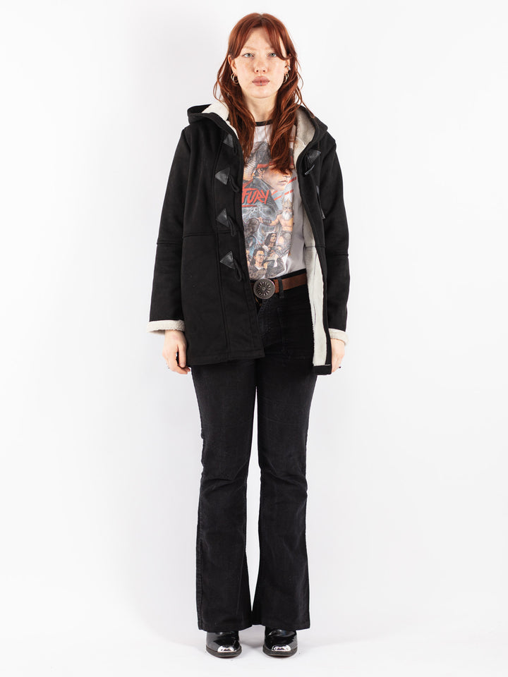 Vintage 00's Women Sherpa Coat in Black