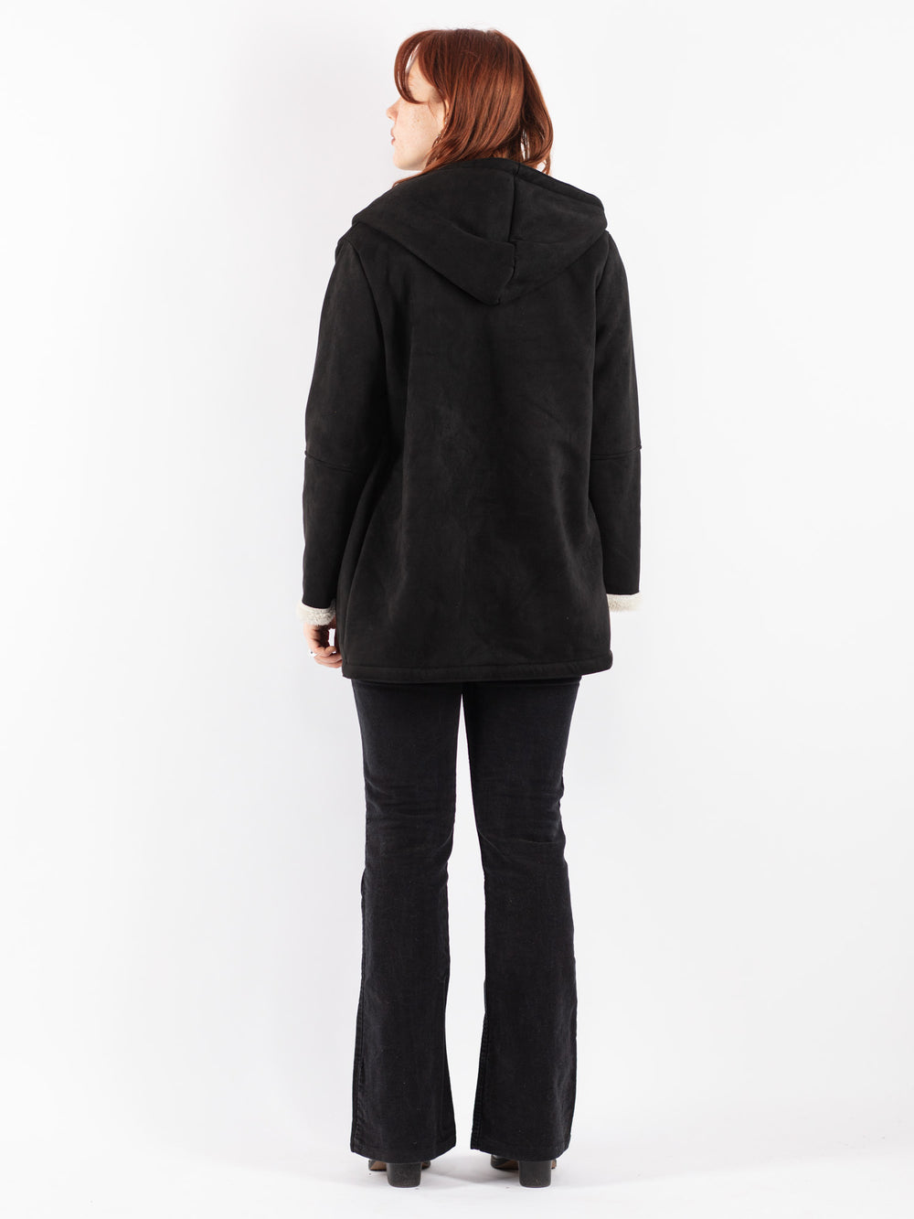 Vintage 00's Women Sherpa Coat in Black
