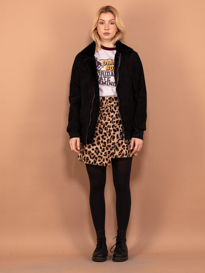 Vintage 00's Women Sherpa Jacket in Black - NorthernGrip