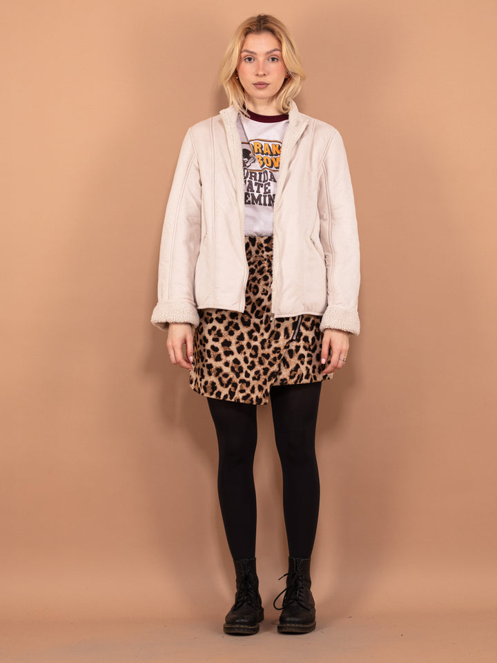 Vintage 00's Women Sherpa Jacket in Cream White - NorthernGrip