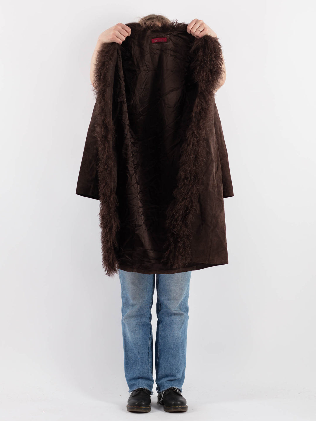 Vintage 00's Women Suede Coat in BrownV9313
