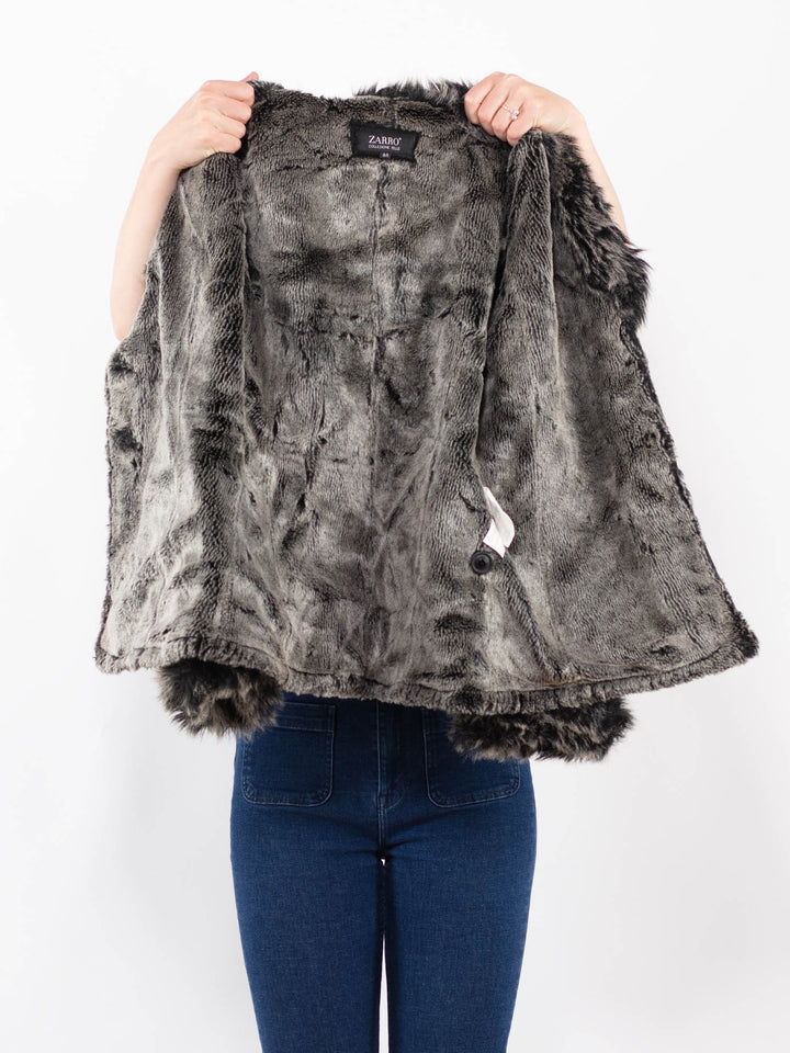 Vintage 00's Women Suede Sherpa Jacket in BlackA0444