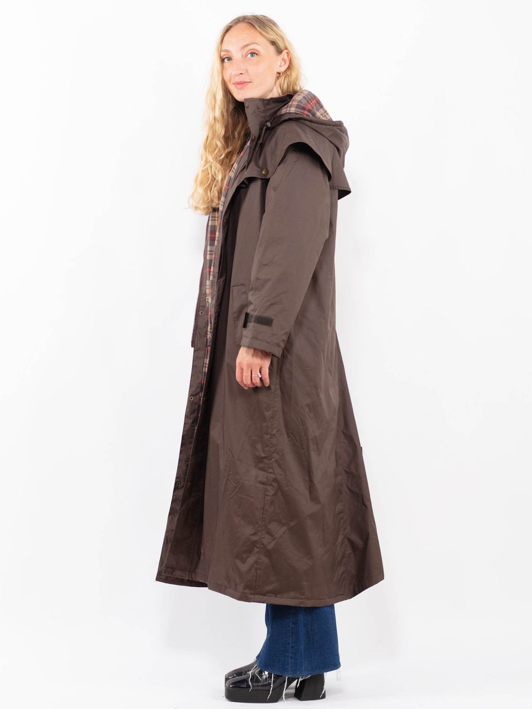 Vintage 00's Women Trench Coat in Brown