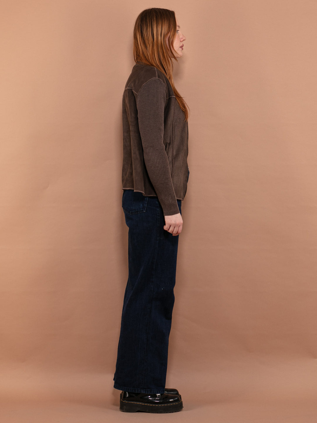 Vintage 00's Women Zip Up Cardigan in Brown - NorthernGrip