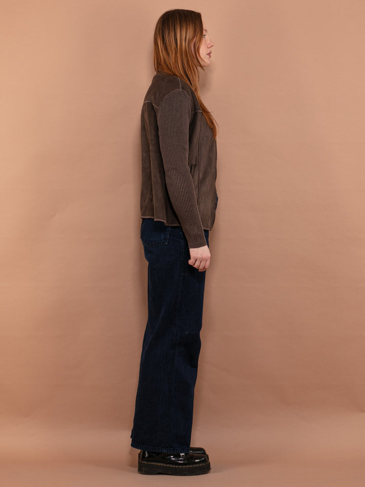 Vintage 00's Women Zip Up Cardigan in Brown - NorthernGrip