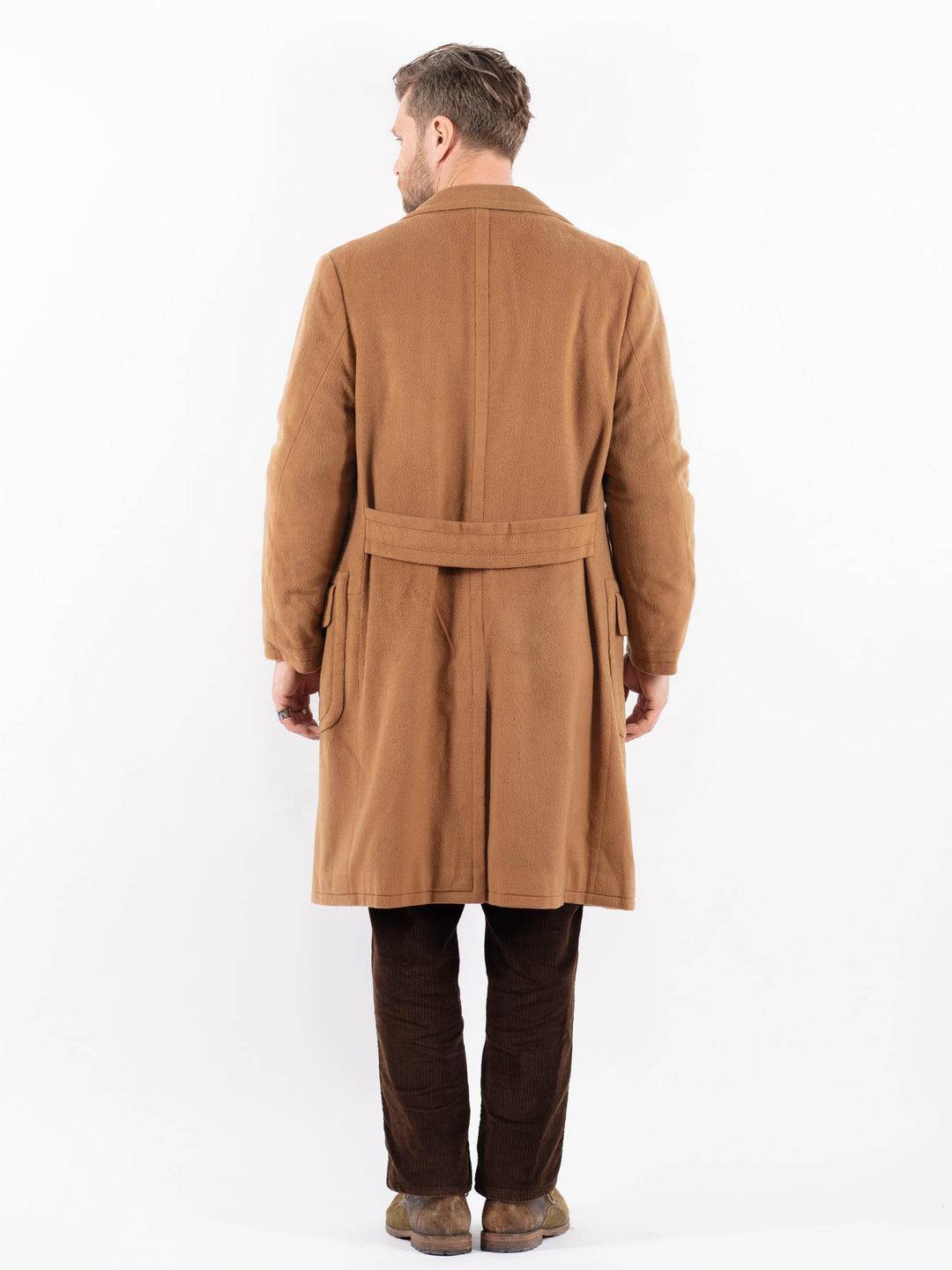 Vintage 60's Men Wool Blend Coat in BeigeZ1630
