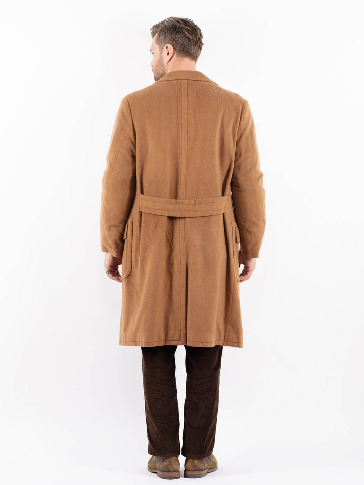 Vintage 60's Men Wool Blend Coat in BeigeZ1630