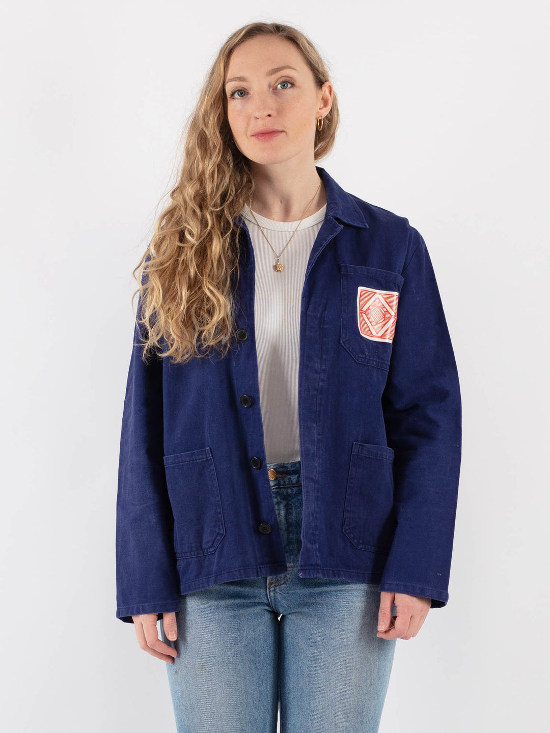 Vintage 60's Women Work Jacket in BlueV9379