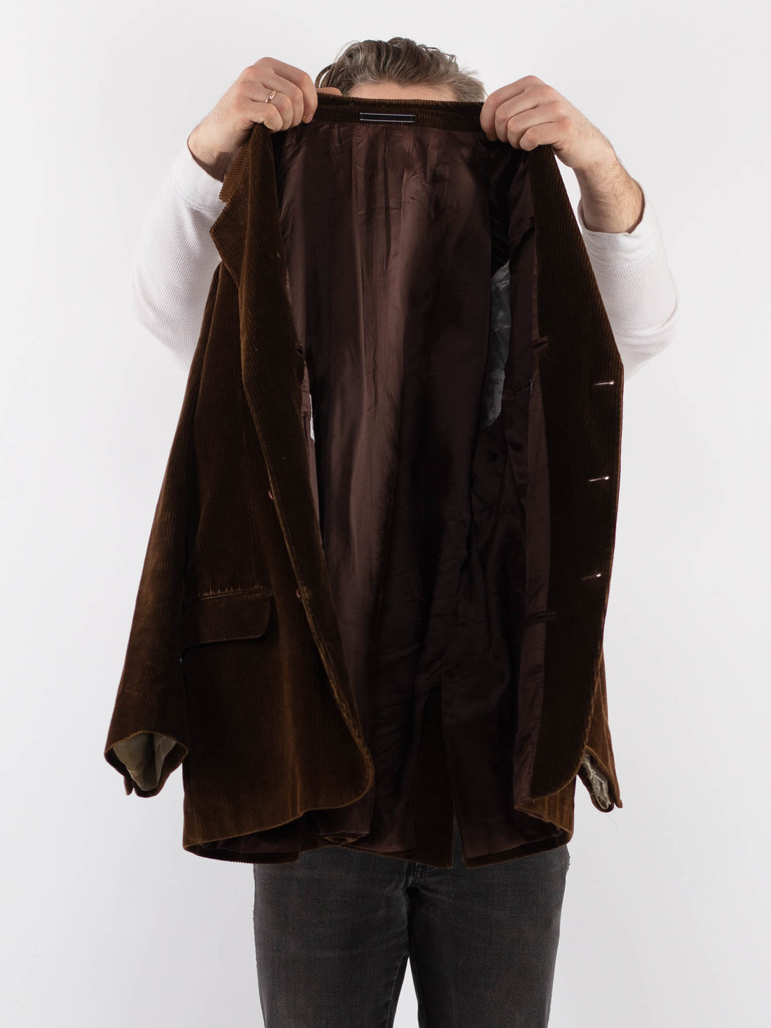 Vintage 70's Men Corduroy Blazer Jacket in BrownZ983