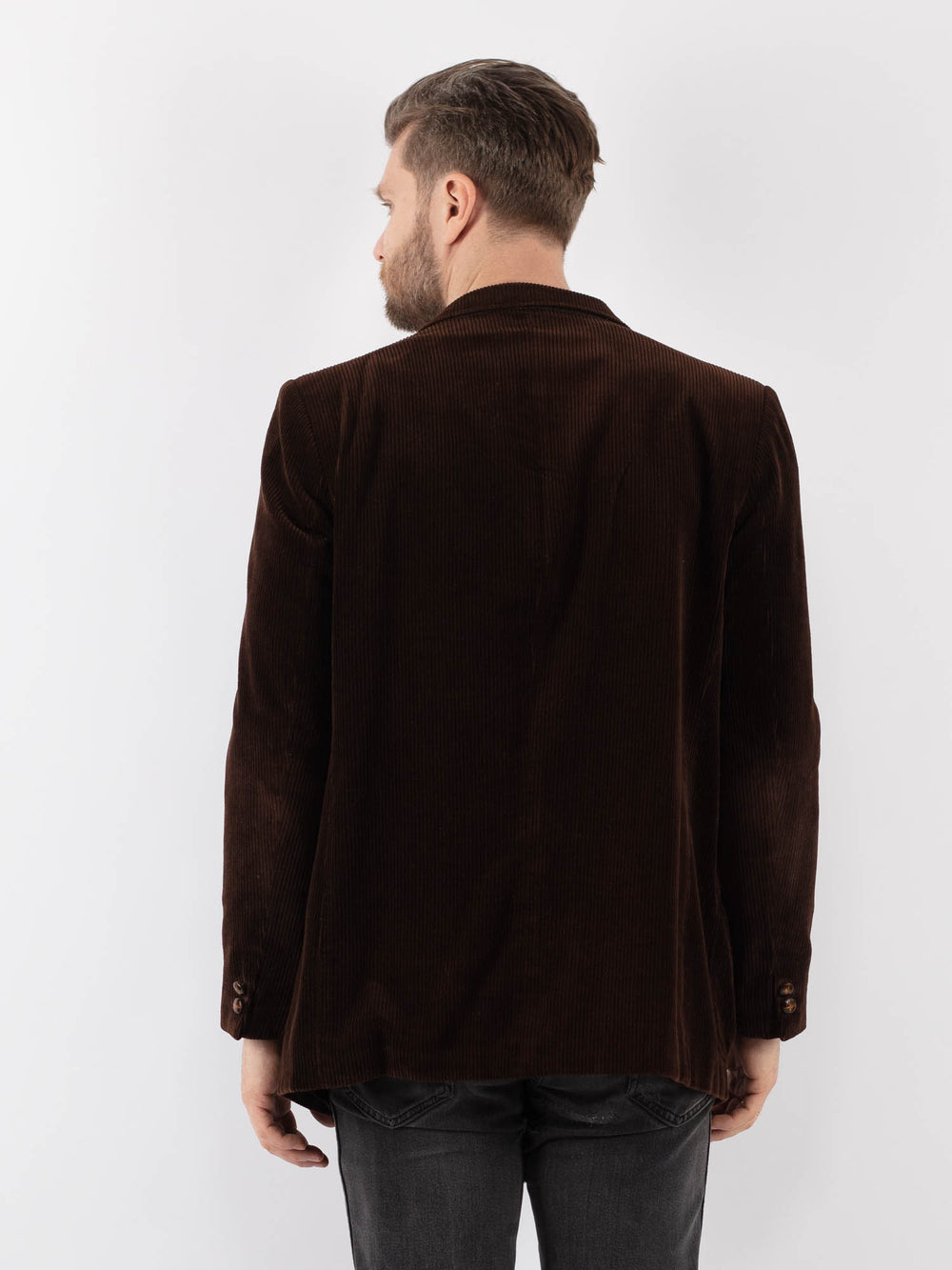 Vintage 70's Men Corduroy Blazer Jacket in BrownZ984