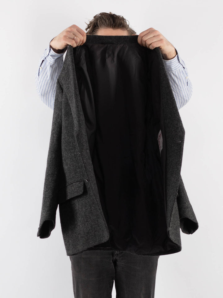 Vintage 70's Men Harris Tweed Jacket in GrayZ724