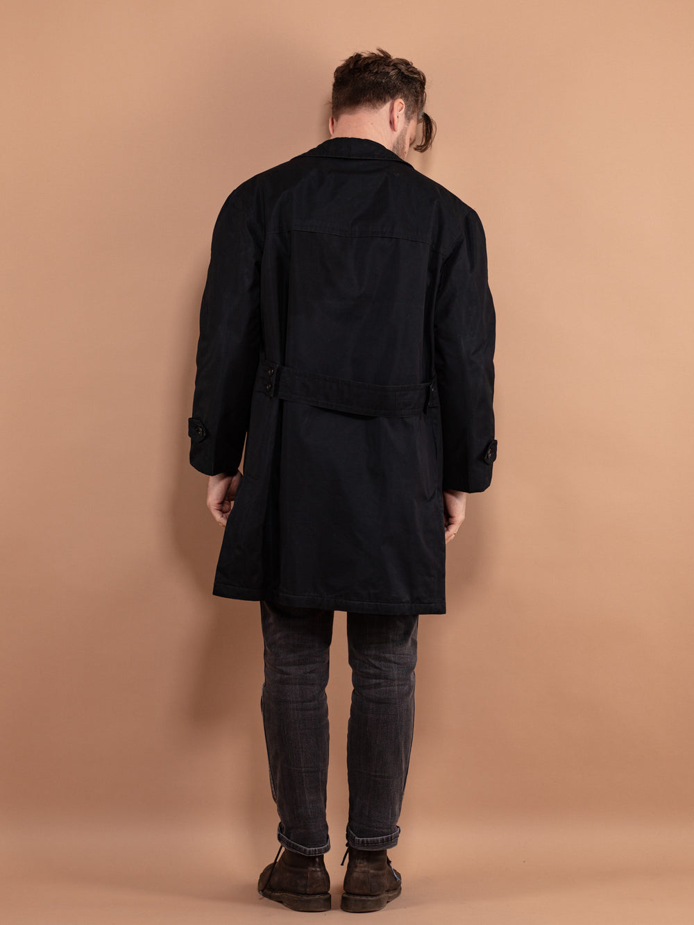 Vintage 70's Men Mac Coat in Blue - NorthernGrip