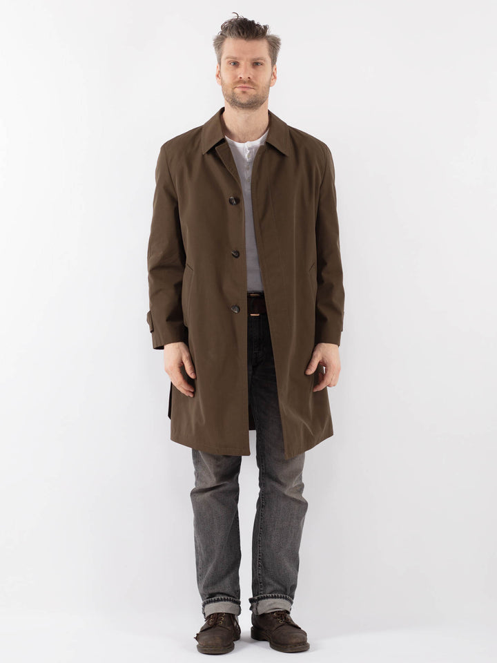 Vintage 70's Men Mac Coat in BrownZ1091