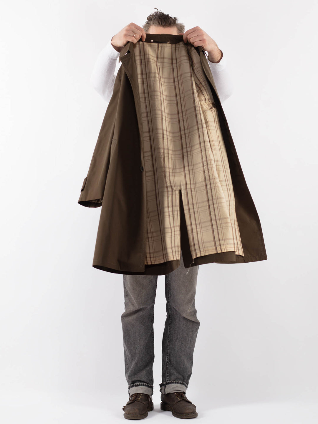 Vintage 70's Men Mac Coat in BrownZ1091