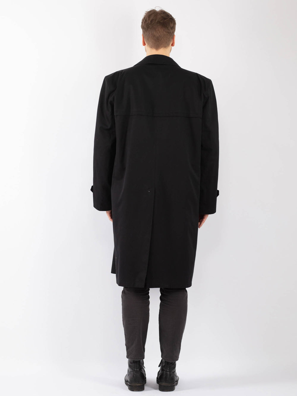 Vintage 70's Men Trench Coat in BlackZ1242