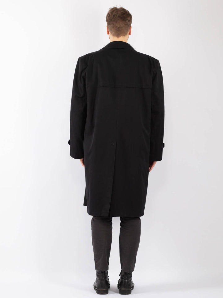 Vintage 70's Men Trench Coat in BlackZ1242
