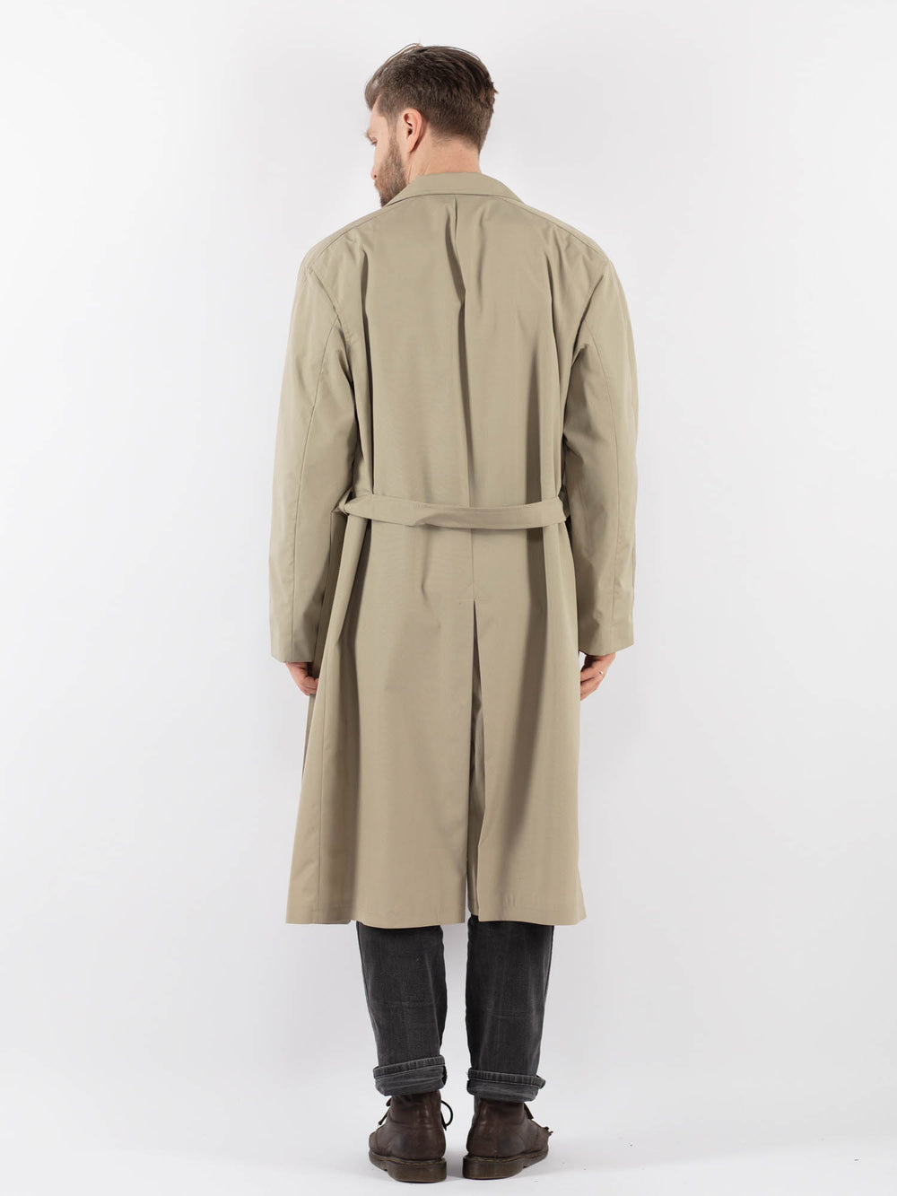 Vintage 70's Men Mac Coat in BeigeZ945