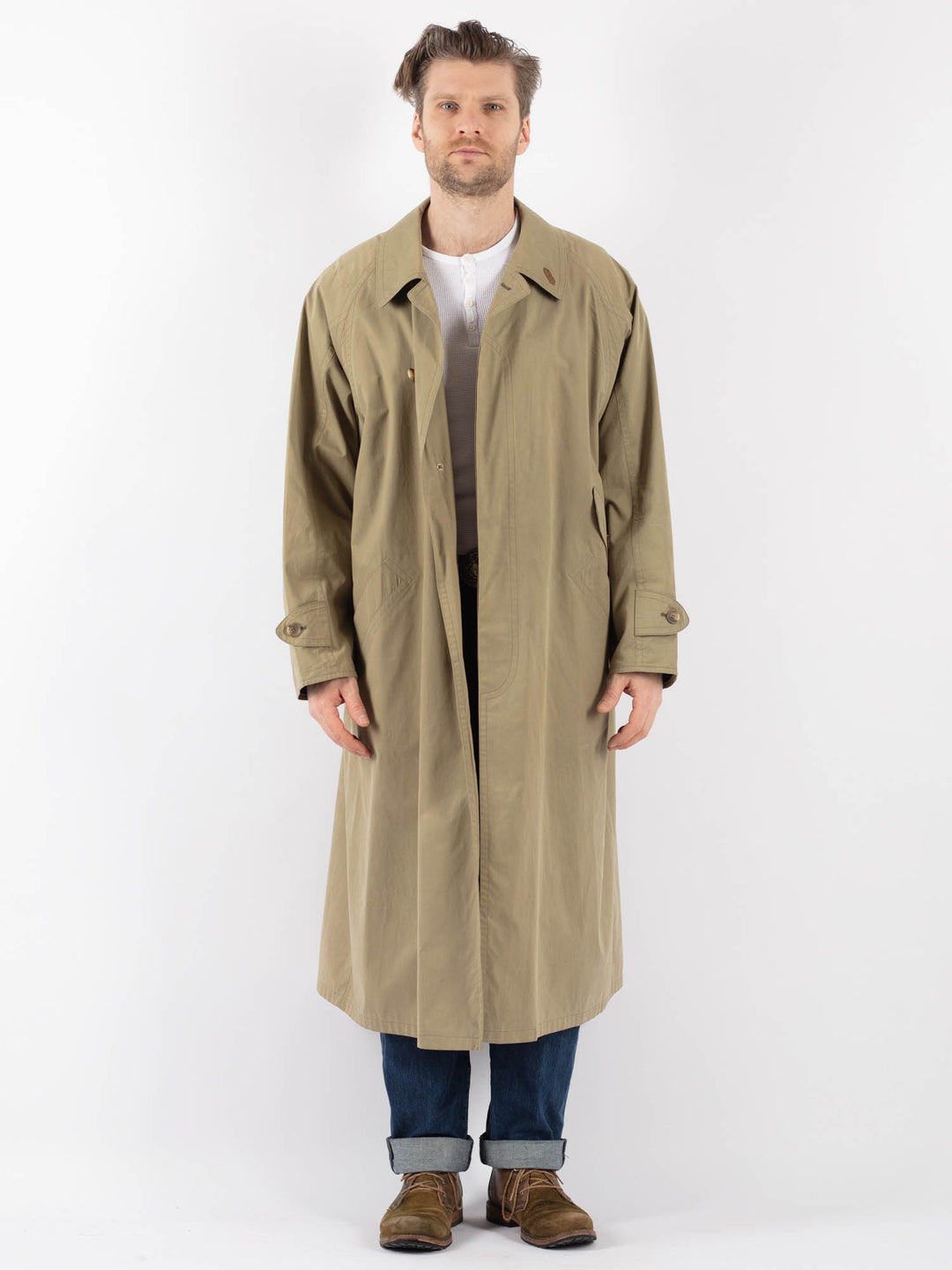 Vintage 70's Men Mac Coat in BeigeZ1214