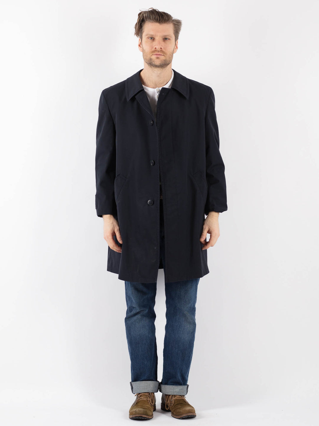 Vintage 70's Men Mac Coat in BlueZ1218