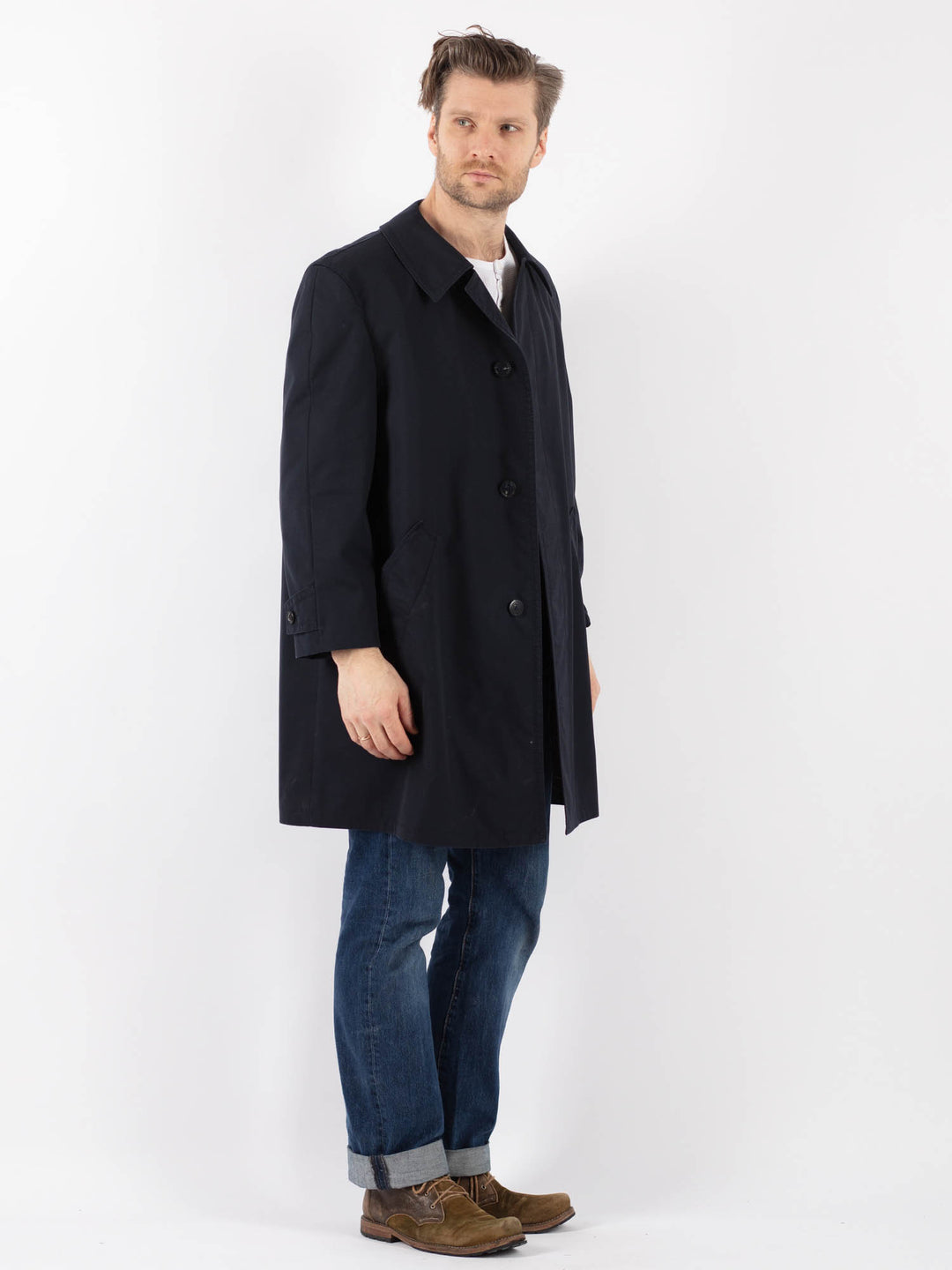 Vintage 70's Men Mac Coat in BlueZ1218