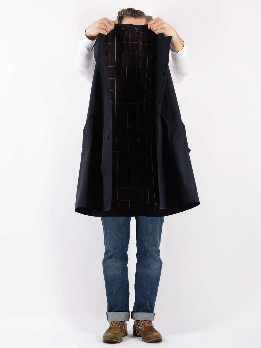 Vintage 70's Men Mac Coat in BlueZ1218