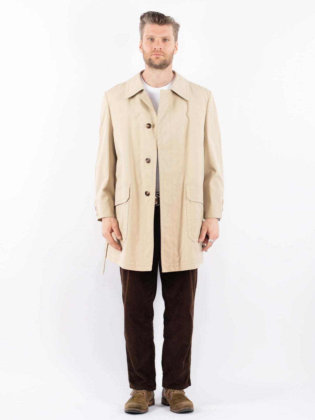 Vintage 70's Men Mac Coat in BeigeZ1660