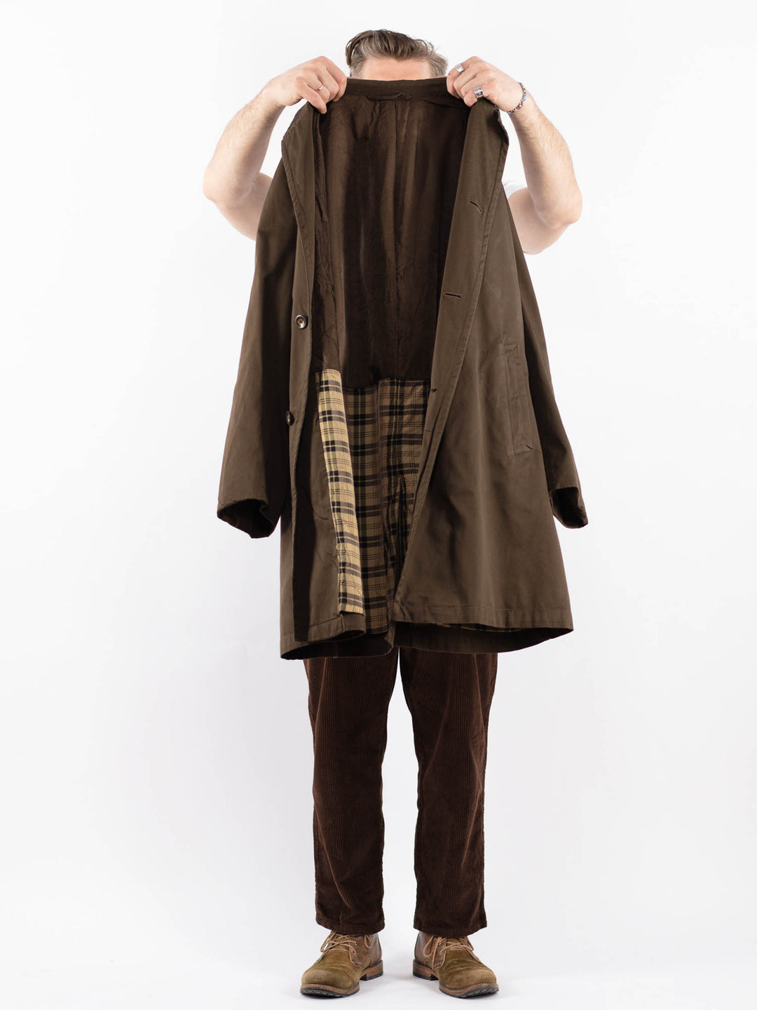 Vintage 70's Men Mac Coat in BrownZ1666