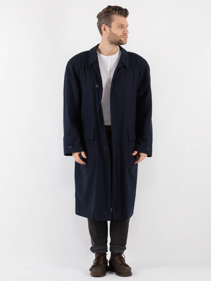 Vintage 70's Men Mac Coat in BlueZ835