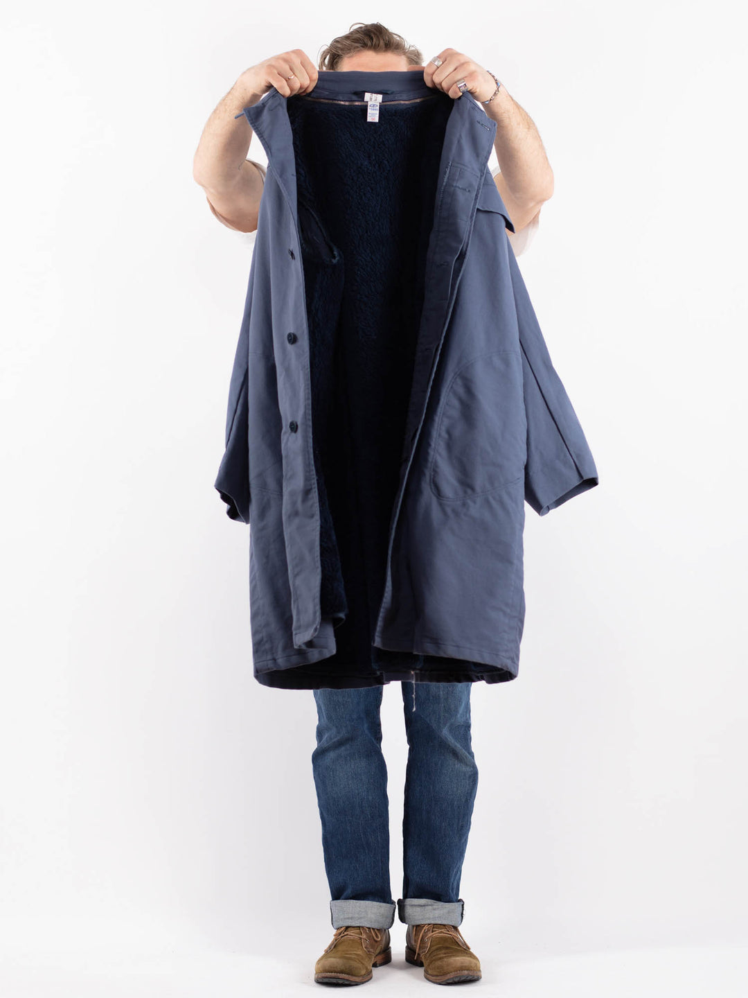 Vintage 70's Men Mac Coat in BlueZ1495