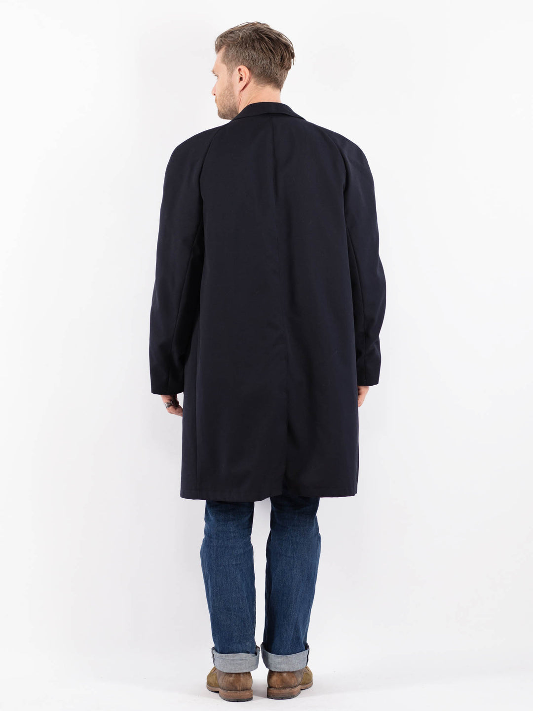 Vintage 70's Men Mac Coat in BlueZ1497