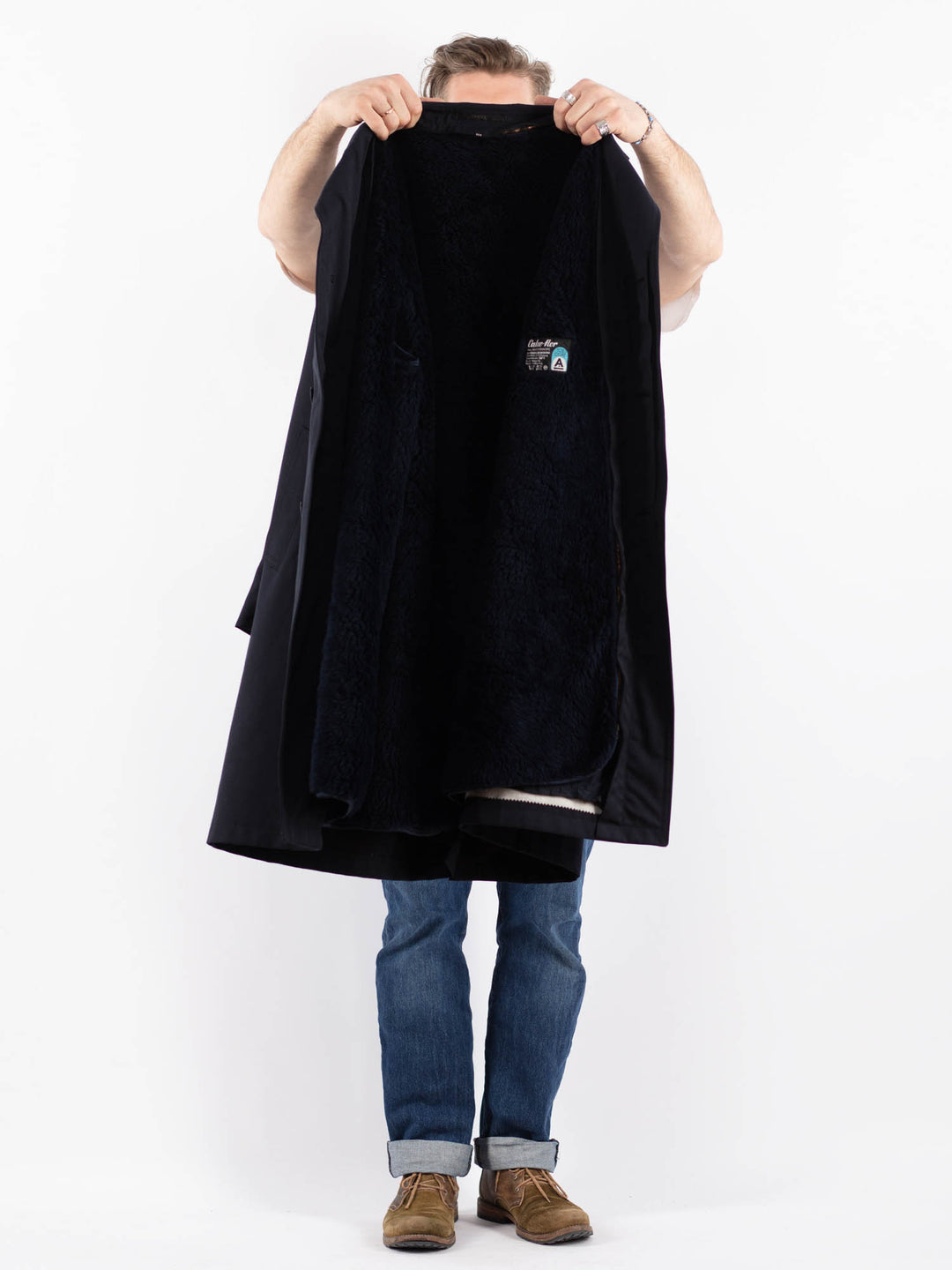 Vintage 70's Men Mac Coat in BlueZ1497