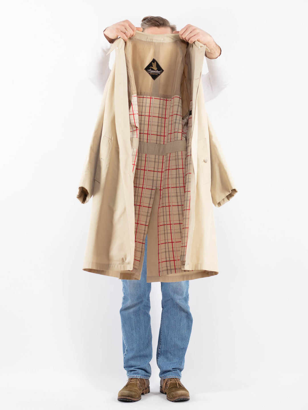 Vintage 70's Men Trench Coat in BeigeZ1465