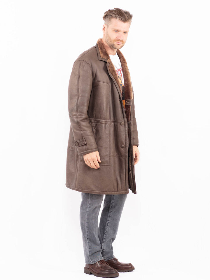 Vintage 70's Men Sheepskin Coat in BrownZ2033